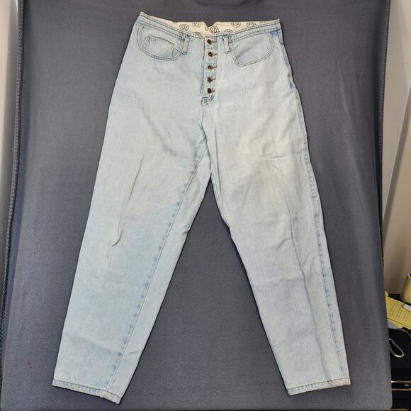 Vintage Seruchi Womens Jeans Size 20 (36x30) Button Fly Light Wash Hong Kong 80s - Picture 1 of 16